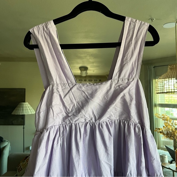 Anthropologie The Helena Square-Neck
Tiered Midi Dress: Smocked in purple - Picture 11 of 13